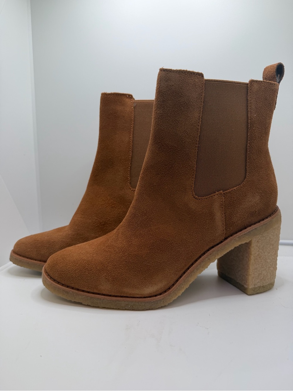 Lauren Ralph Lauren Womens Marianna Suede Block Heel Chelsea Boots